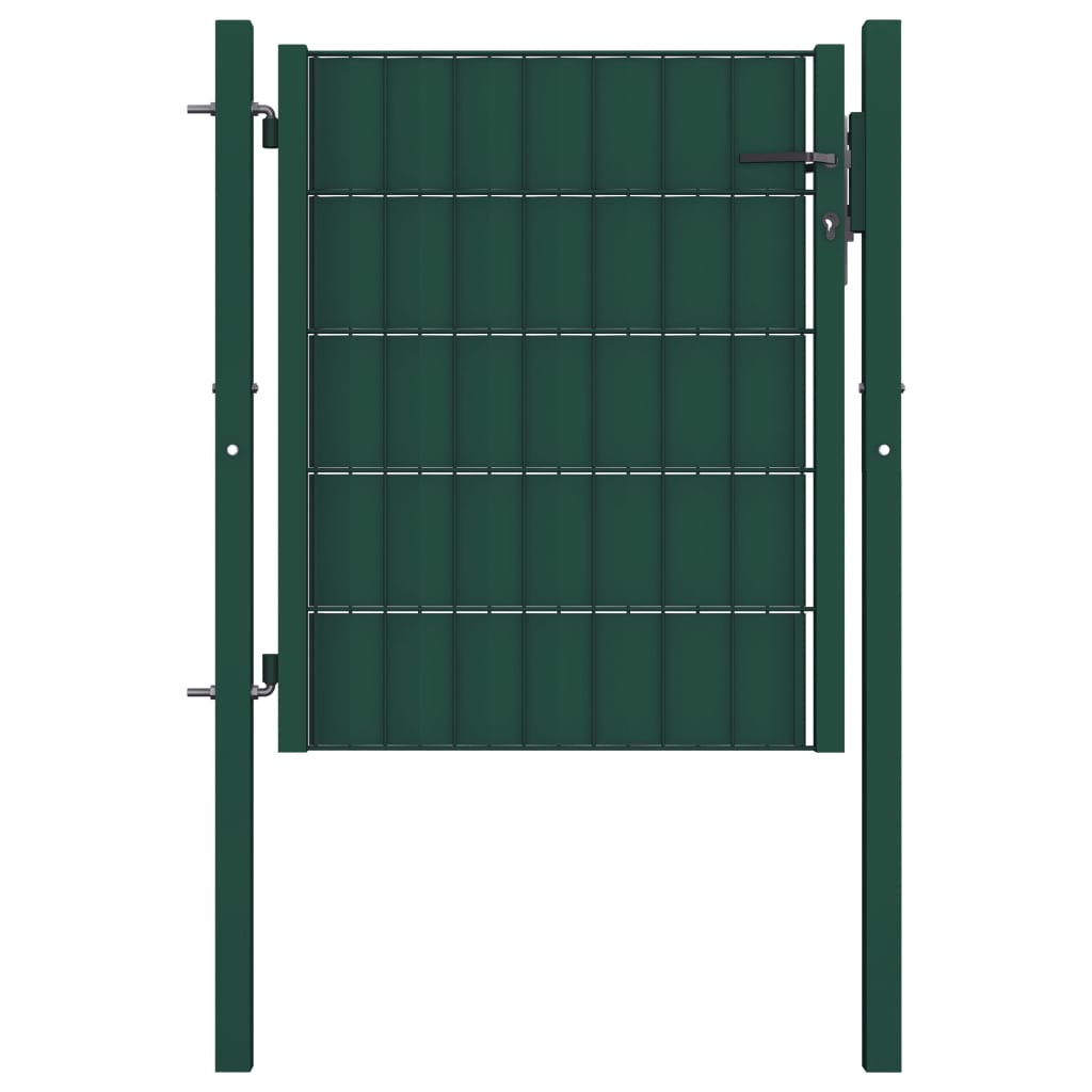 Poartă de gard, verde, 101 x 100 cm, oțel