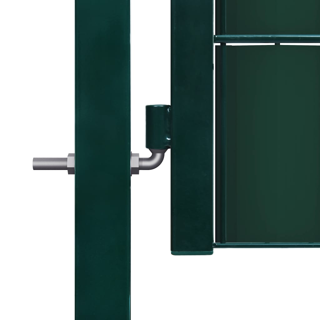 Poartă de gard, verde, 101 x 100 cm, oțel