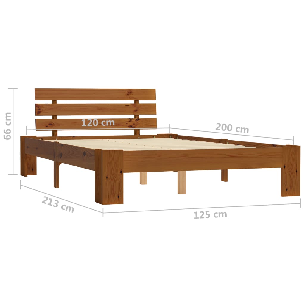 Cadru de pat, maro miere, 120 x 200 cm, lemn masiv de pin