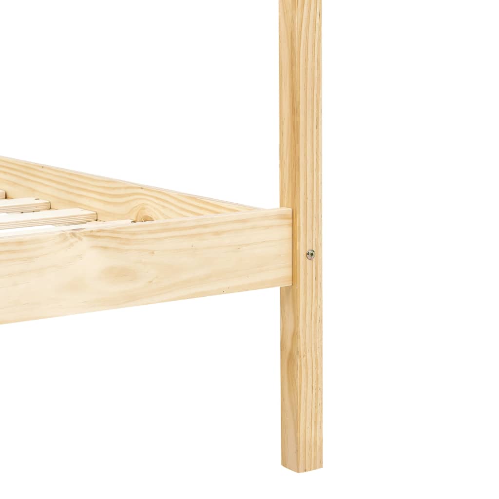Cadru pat cu baldachin, 90x200 cm, lemn masiv de pin