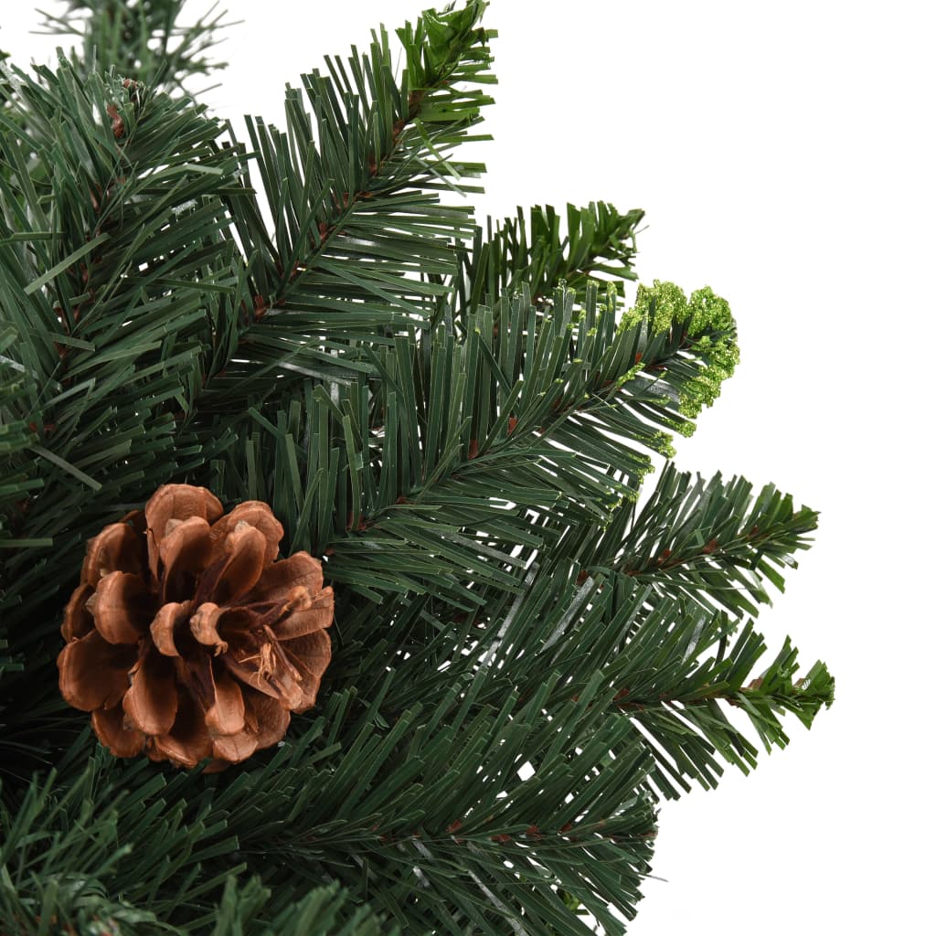 Brad de Crăciun artificial cu conuri de pin, verde, 210 cm
