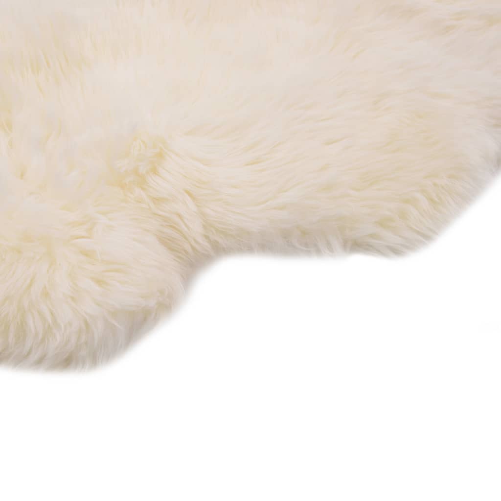 Covor din blană de oaie, alb, 60 x 90 cm
