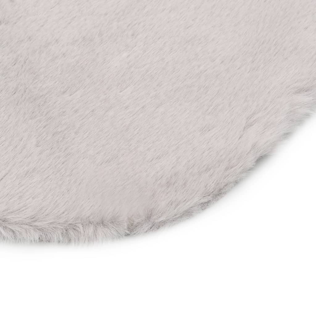 Covor, gri, 65x95 cm, blană de iepure ecologică