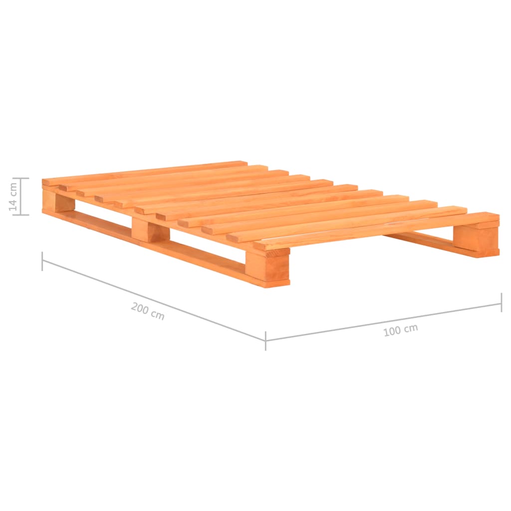 Cadru de pat din paleți, maro, 100x200 cm, lemn masiv pin