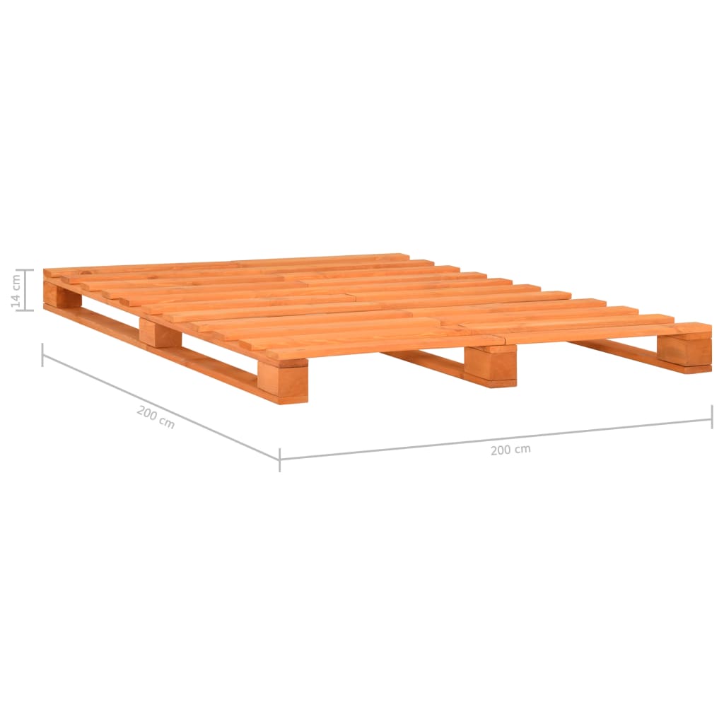 Cadru de pat din paleți, maro, 200x200 cm, lemn masiv de pin