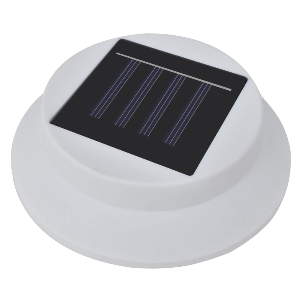 Lămpi solare de exterior pentru gard cu LED, 12 buc., alb