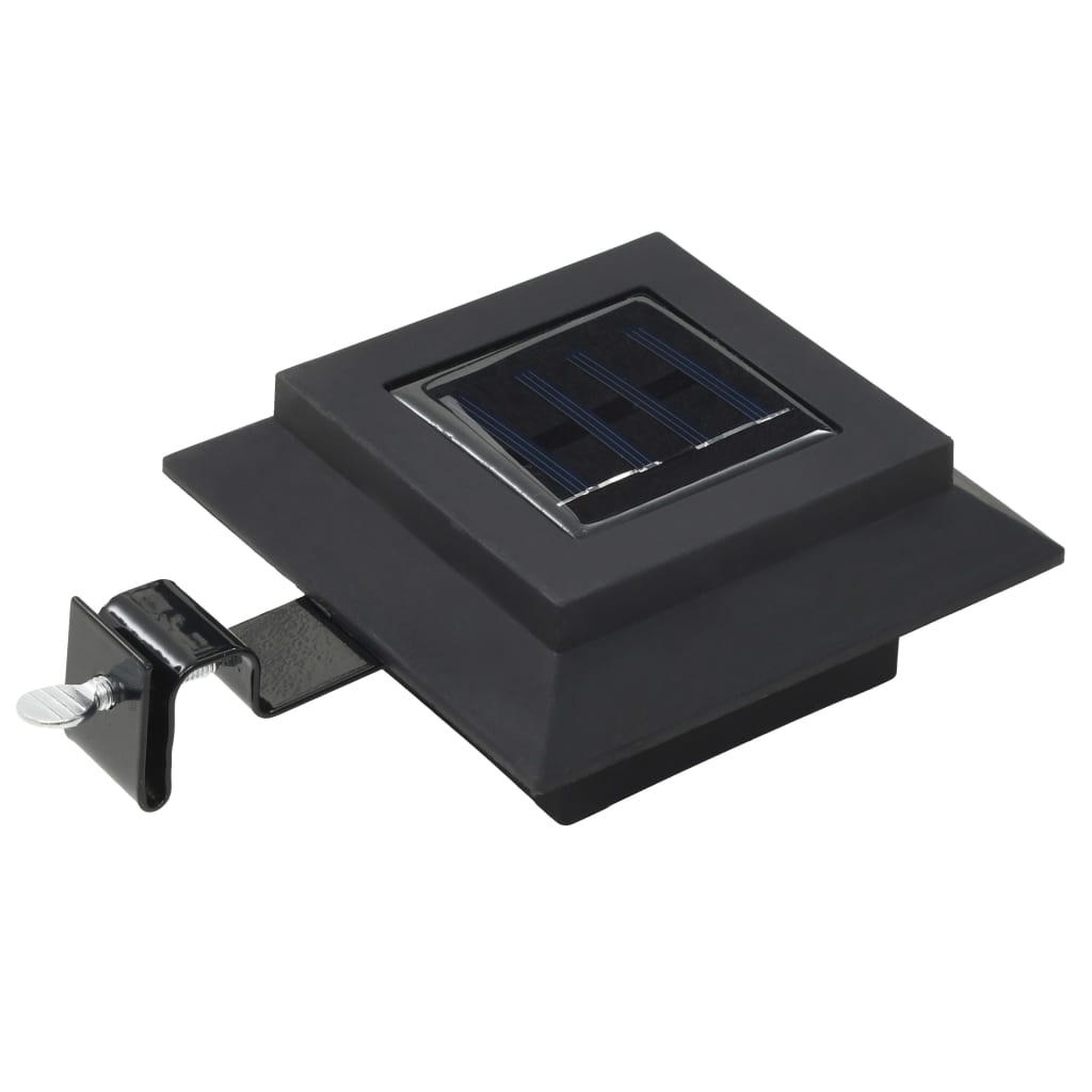 Lămpi solare de exterior, 12 buc., negru, 12 cm, pătrat, LED