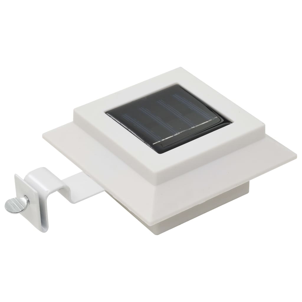 Lămpi solare de exterior, 12 buc., alb, 12 cm, pătrat, LED