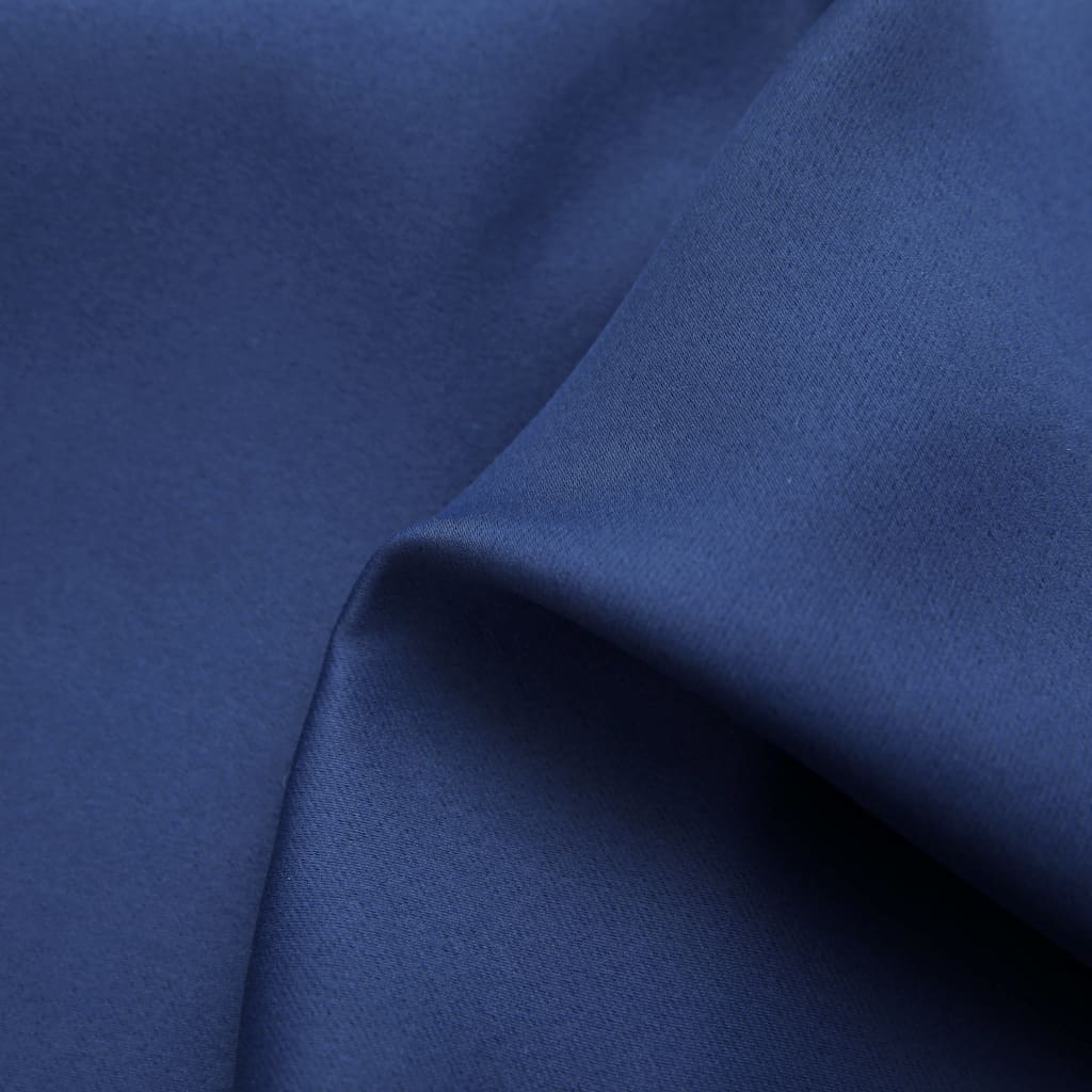 Draperie opacă cu inele metalice, albastru, 290 x 245 cm