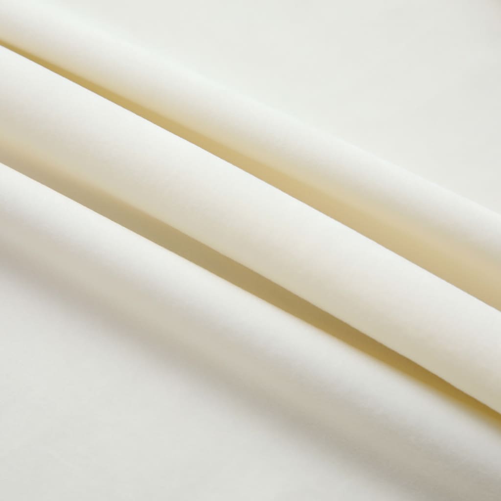 Draperie camuflaj cu cârlige, crem, 290 x 245 cm, catifea