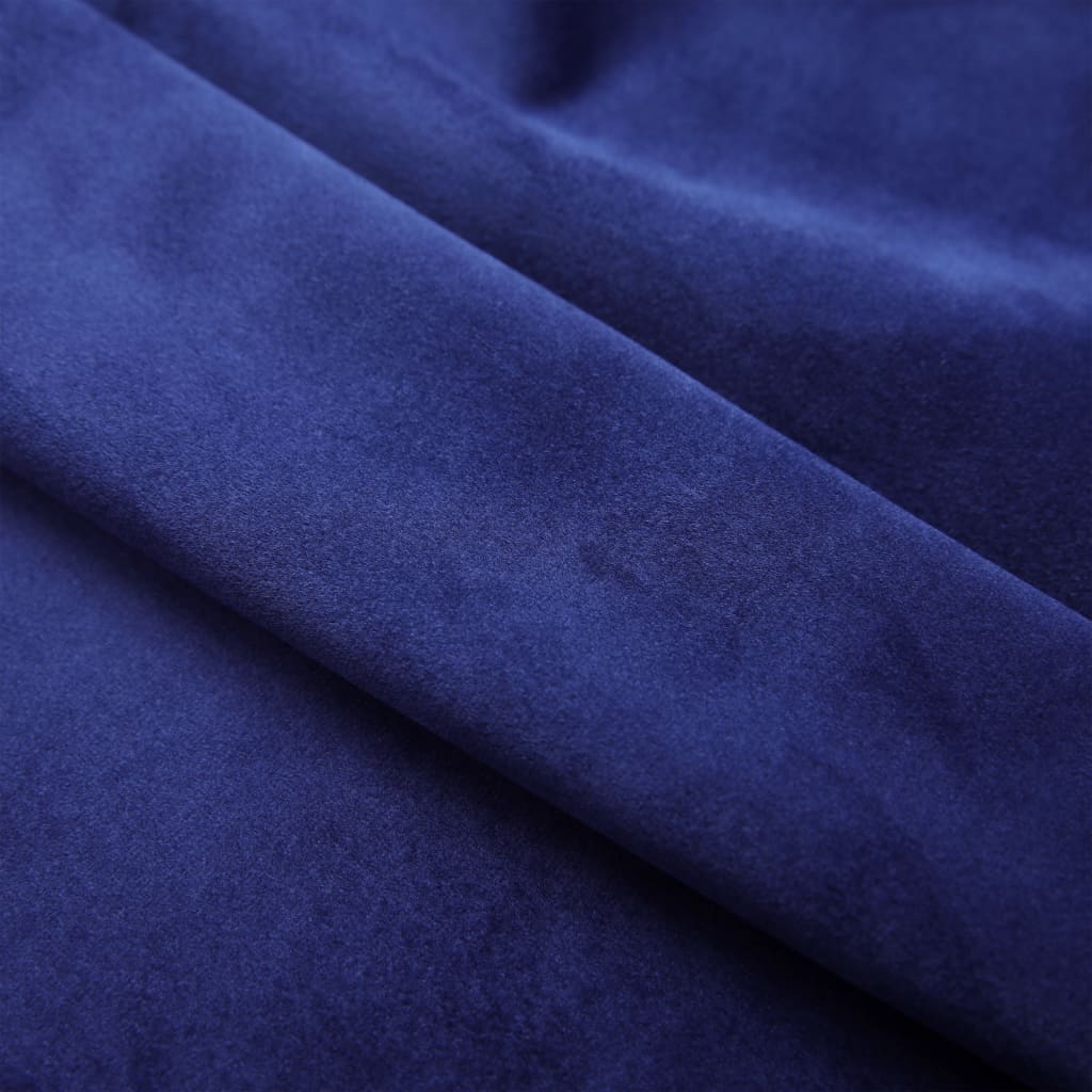 Draperii opace cu inele, 2 buc., albastru, 140x225 cm, catifea