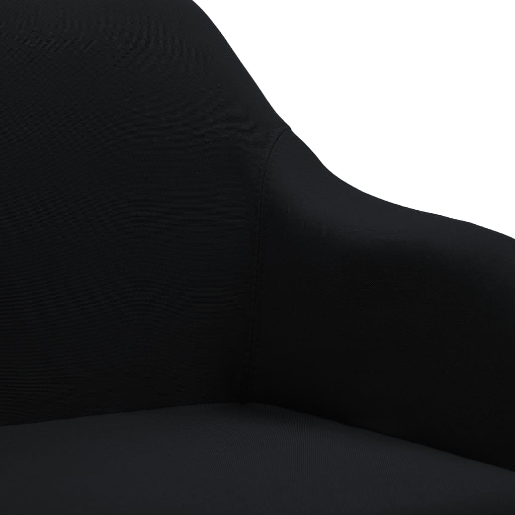 Scaune de sufragerie pivotante, 4 buc., negru, material textil