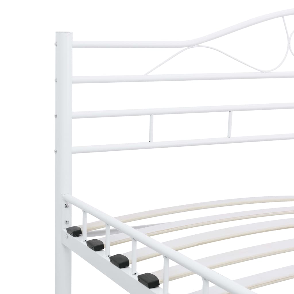 Cadru de pat, alb, 200 x 200 cm, metal
