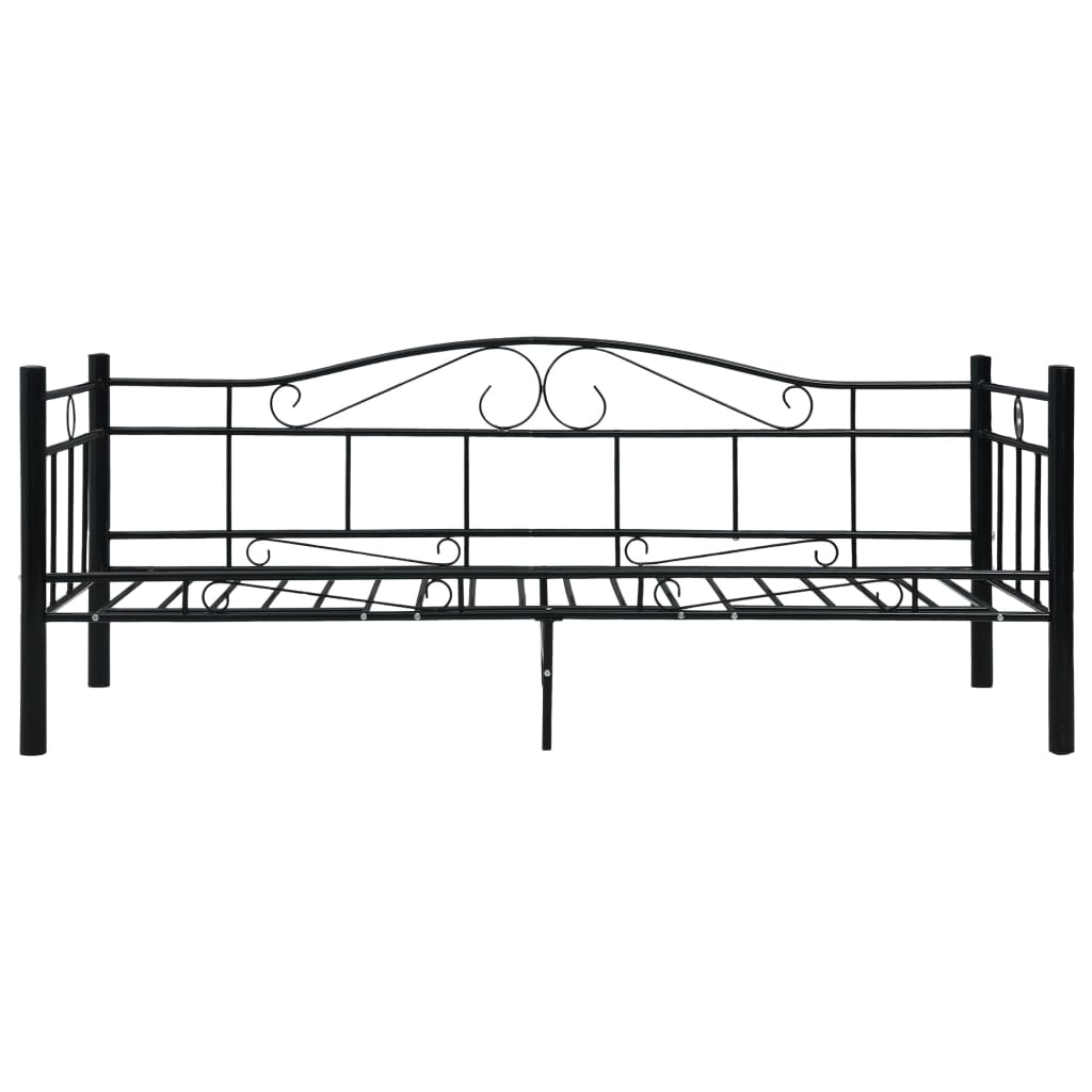Cadru de pat, negru, 90 x 200 cm, metal