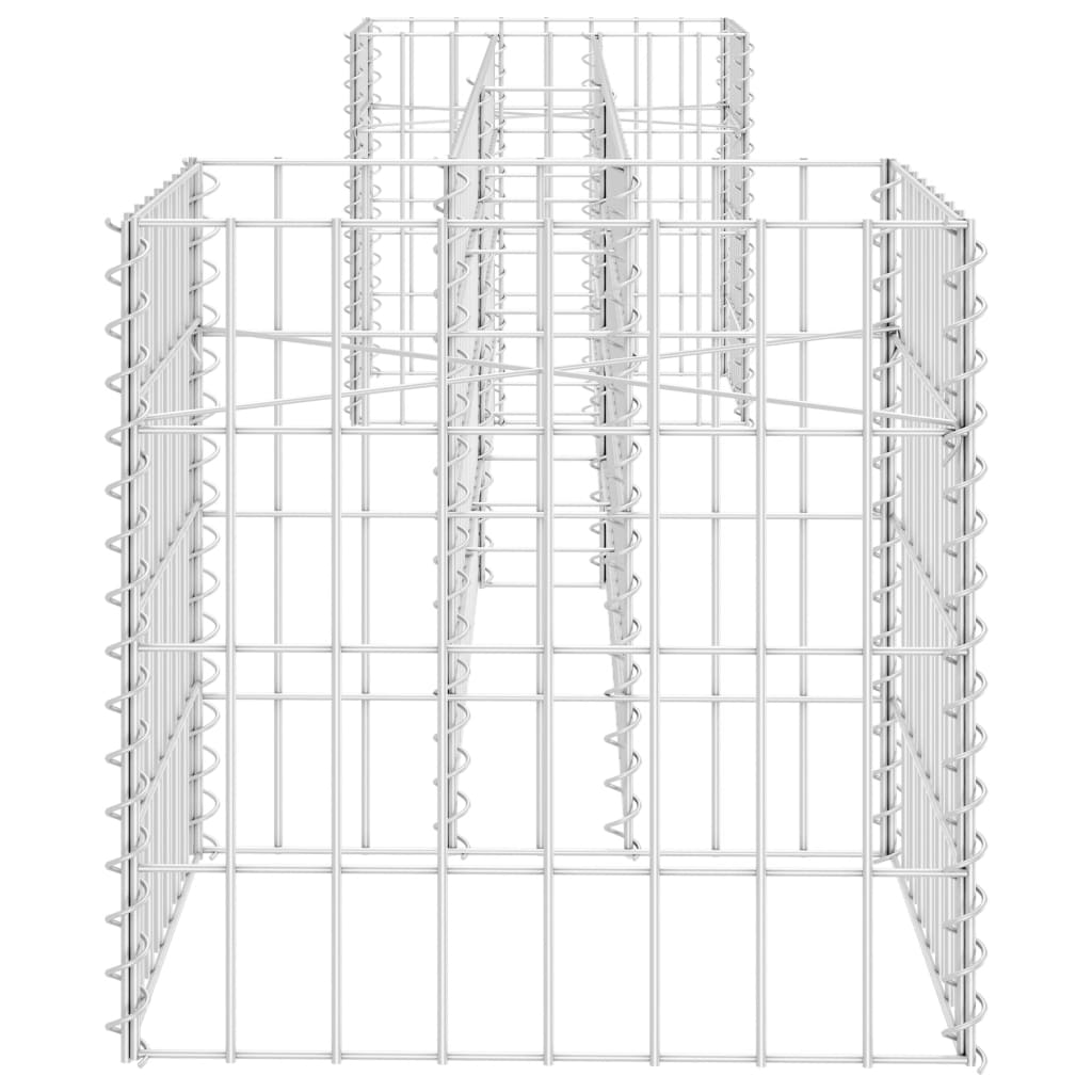 Jardinieră gabion în formă de H, 260 x 40 x 40 cm, sârmă oțel