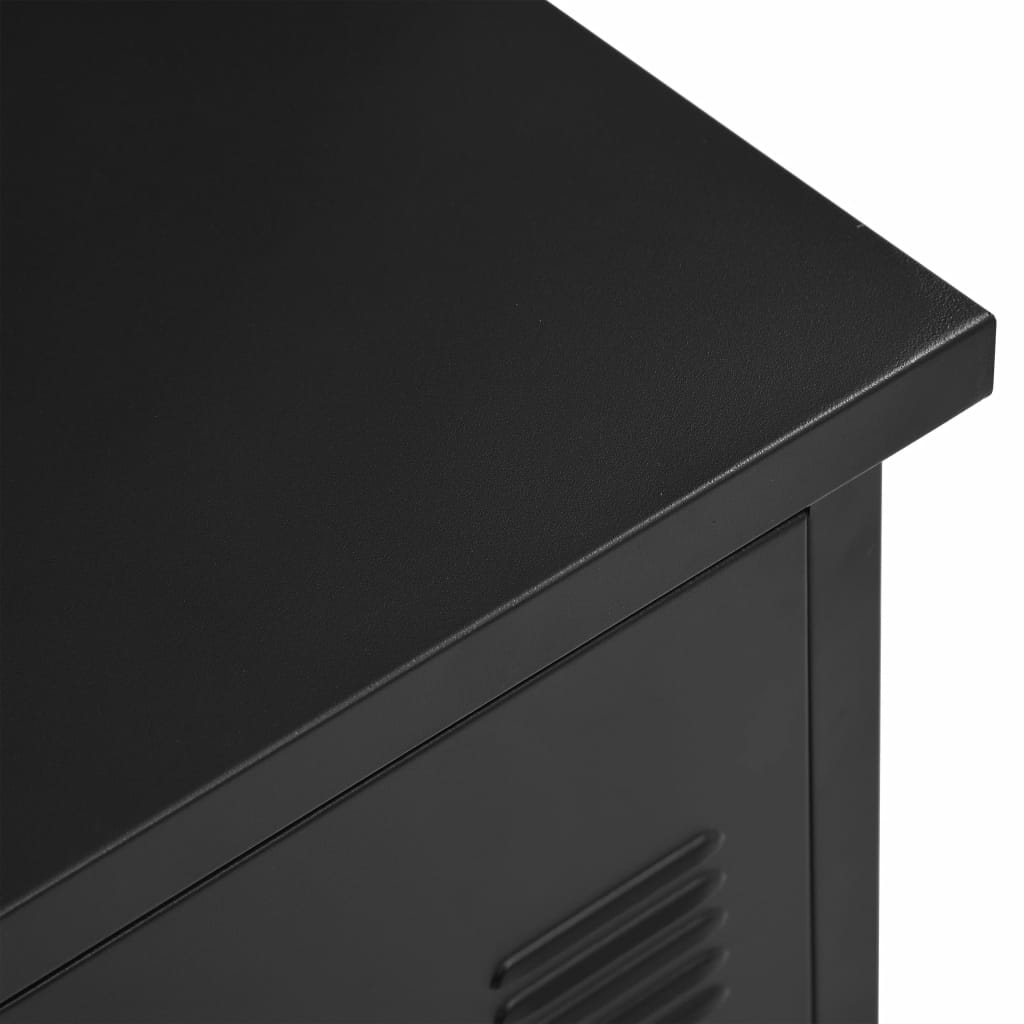 Birou cu sertare, negru, 120 x 55 x 75 cm, oțel, industrial