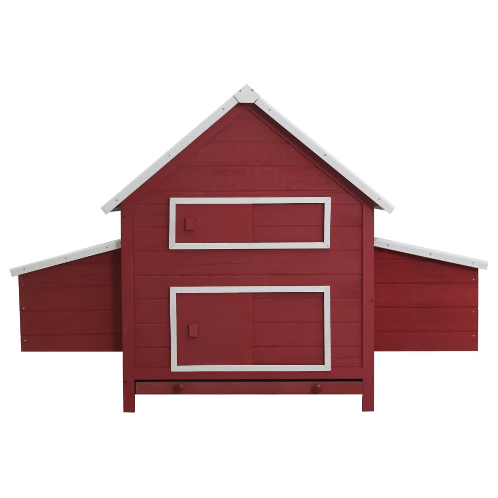 Coteț de găini, roșu, 157 x 97 x 110 cm, lemn