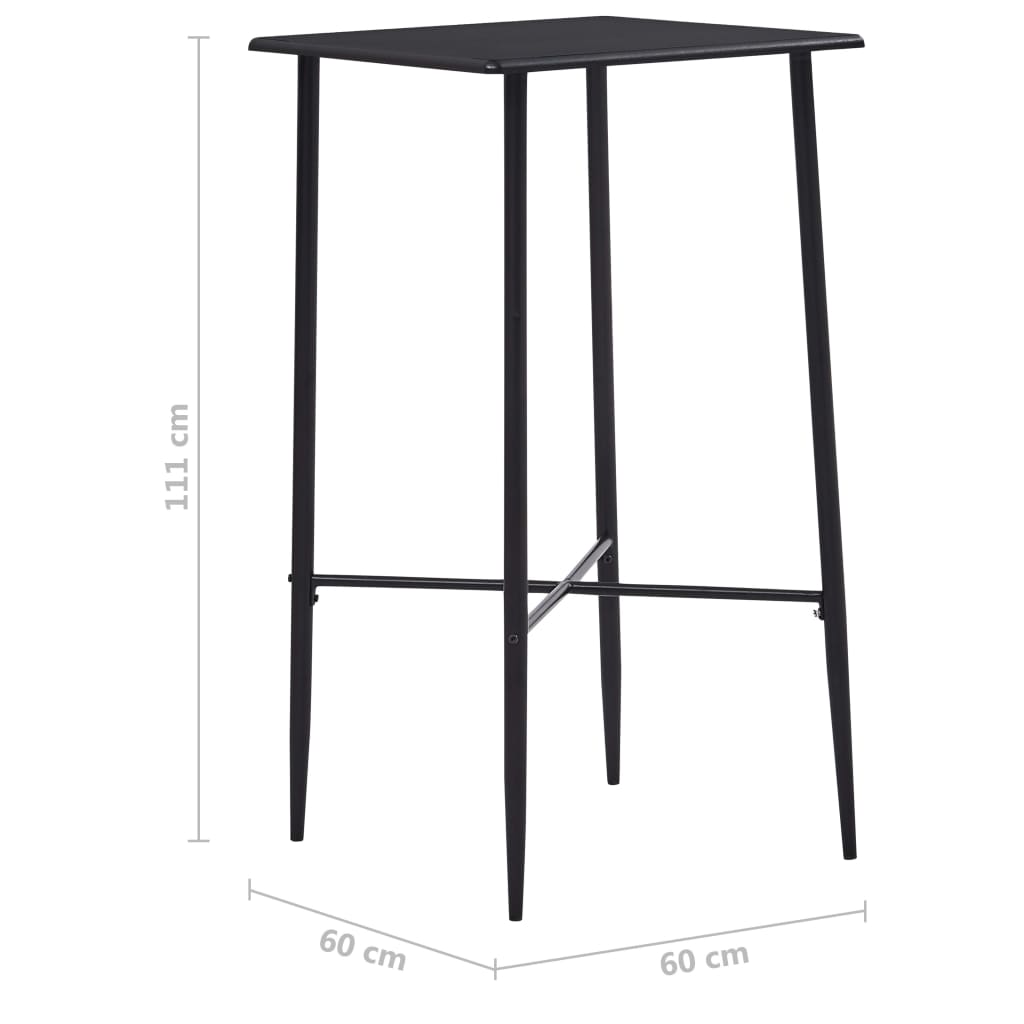 Masă de bar, negru, 60 x 60 x 111 cm, MDF