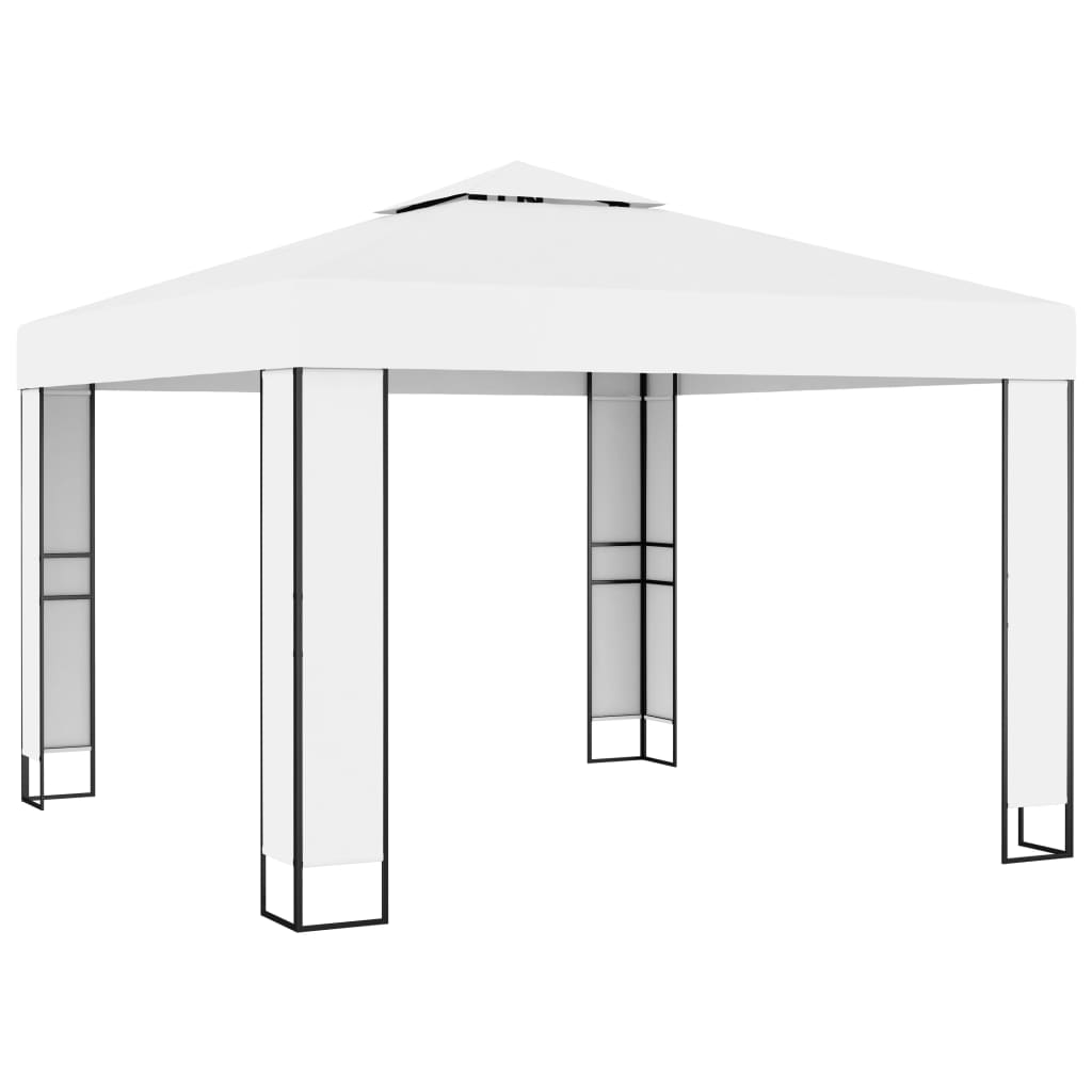 Pavilion cu acoperiș dublu, crem, 3 x 3 m