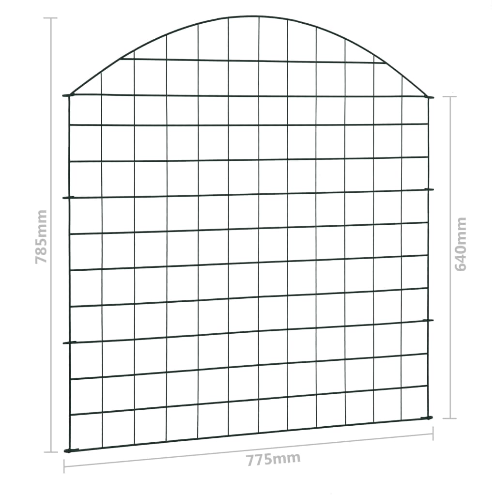 Set gard de iaz arcuit, verde, 77,5 x 78,5 cm