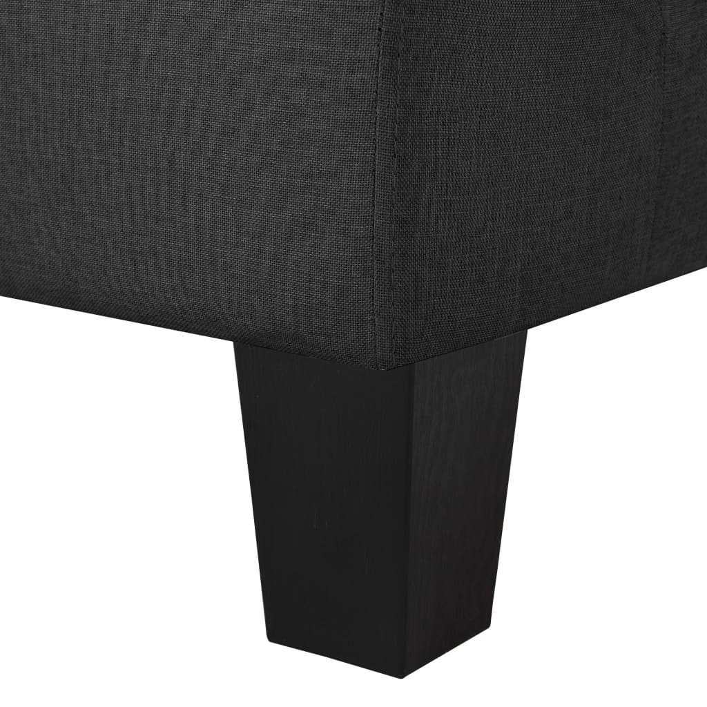 Canapea cu 3 locuri, negru, material textil