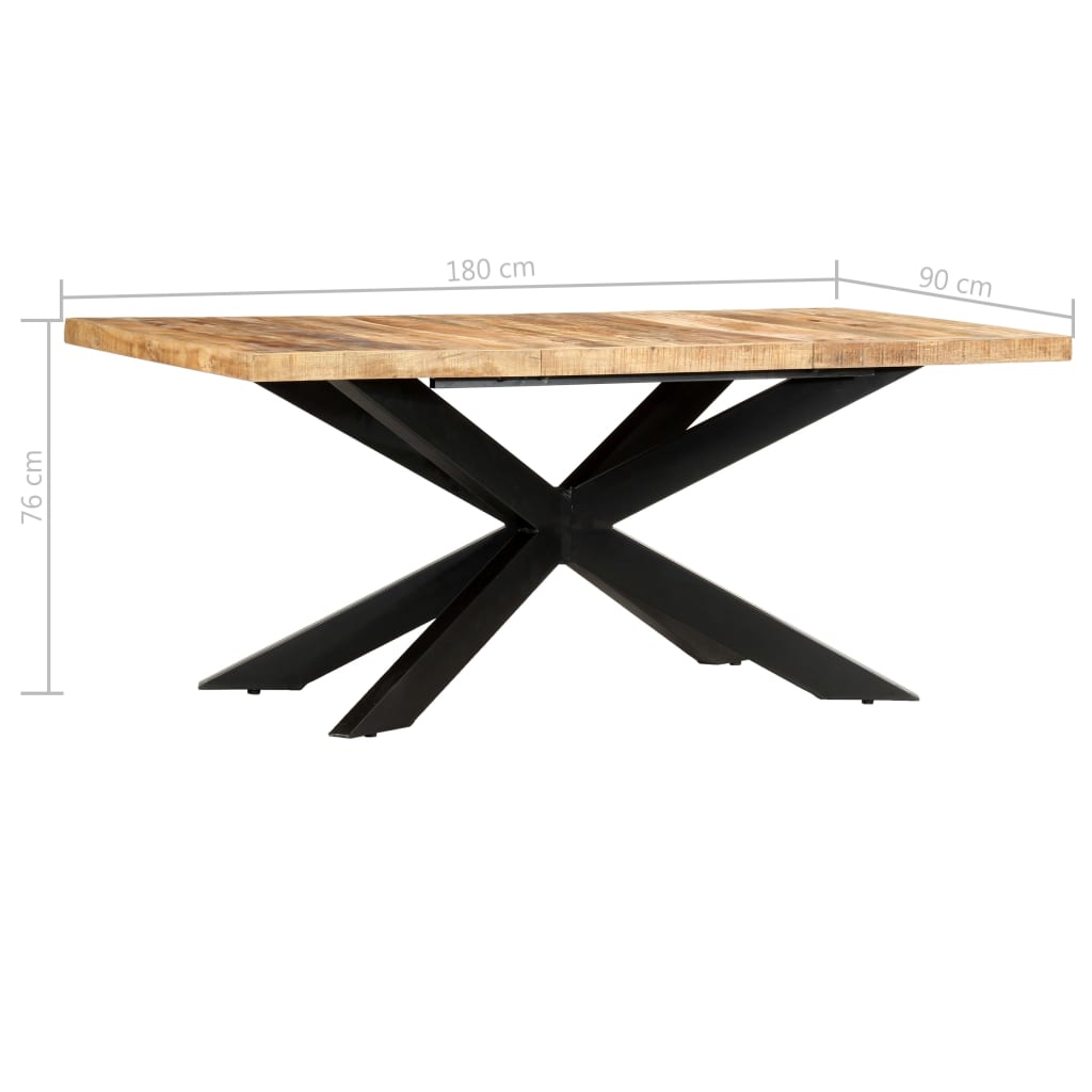 Masă de bucătărie, 180x90x76 cm, lemn masiv de mango nefinisat