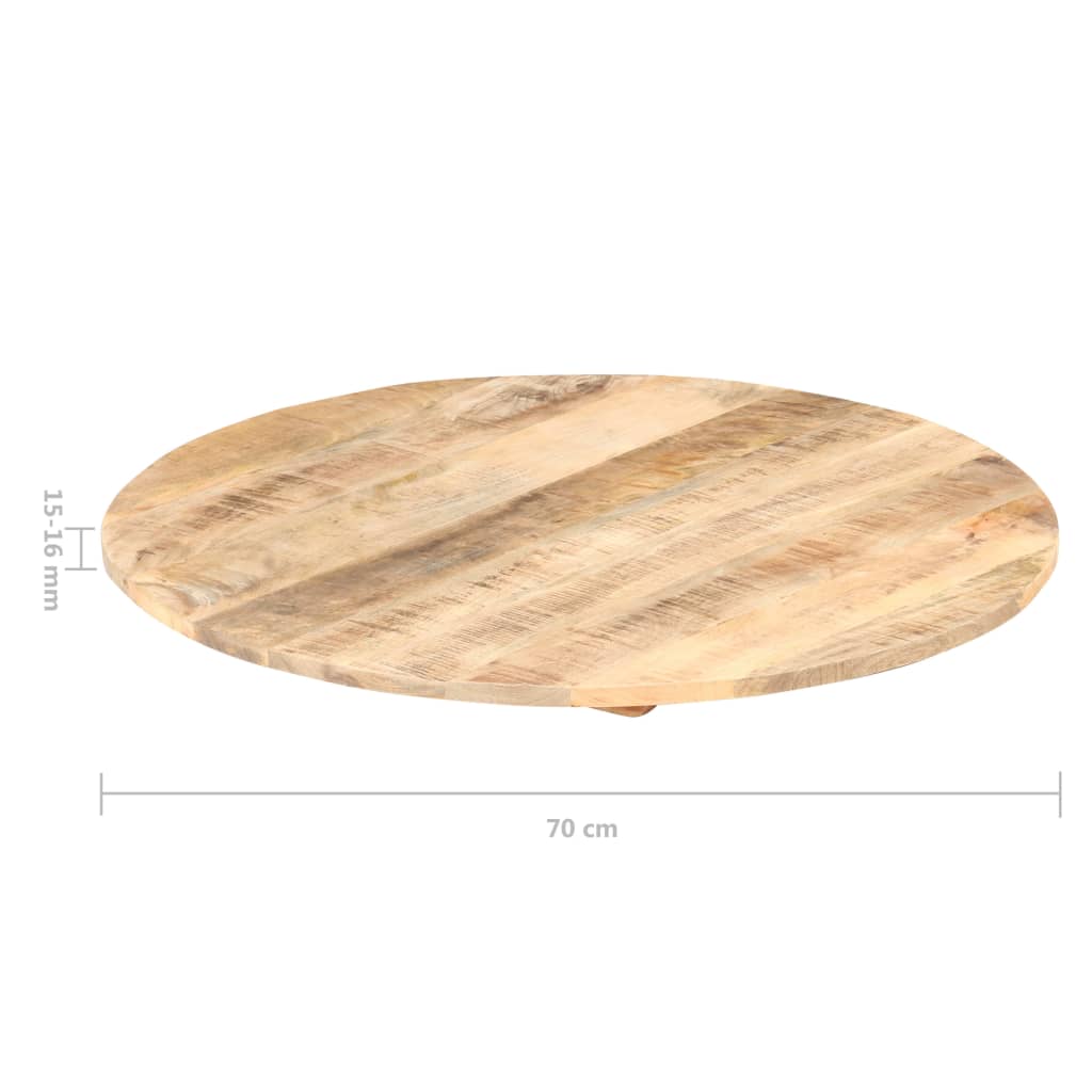 Blat de masă, 70 cm, lemn masiv de mango, rotund, 15-16 mm