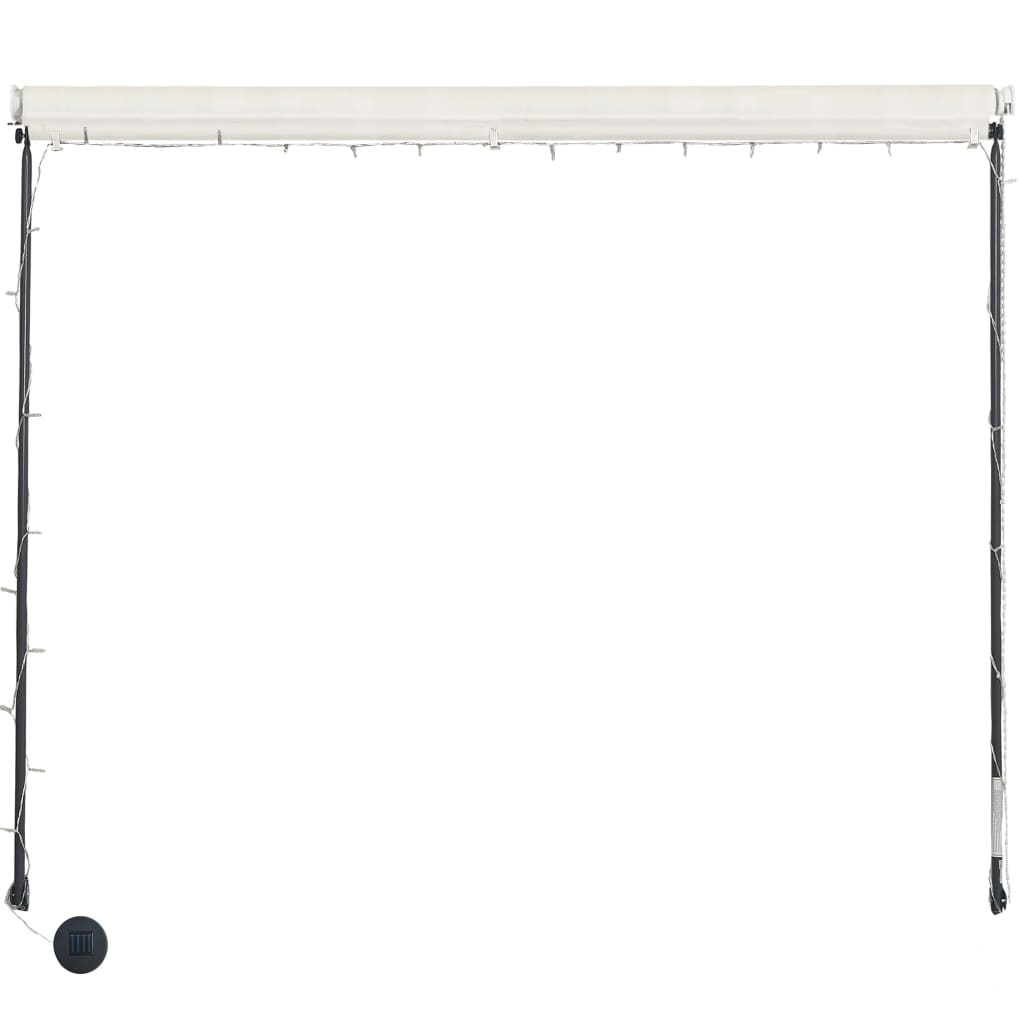 Copertină retractabilă cu LED, crem, 400 x 150 cm