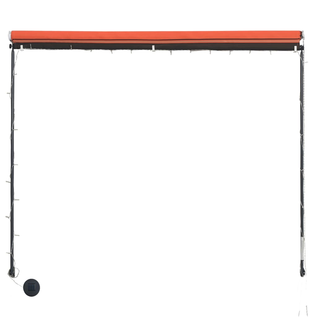 Copertină retractabilă cu LED, portocaliu & maro, 250 x 150 cm