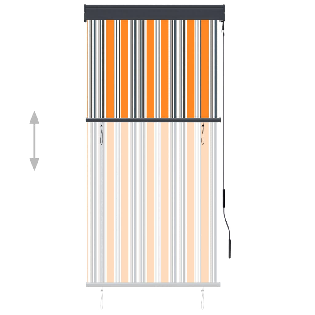 Jaluzea tip rulou de exterior, galben și albastru, 80 x 250 cm