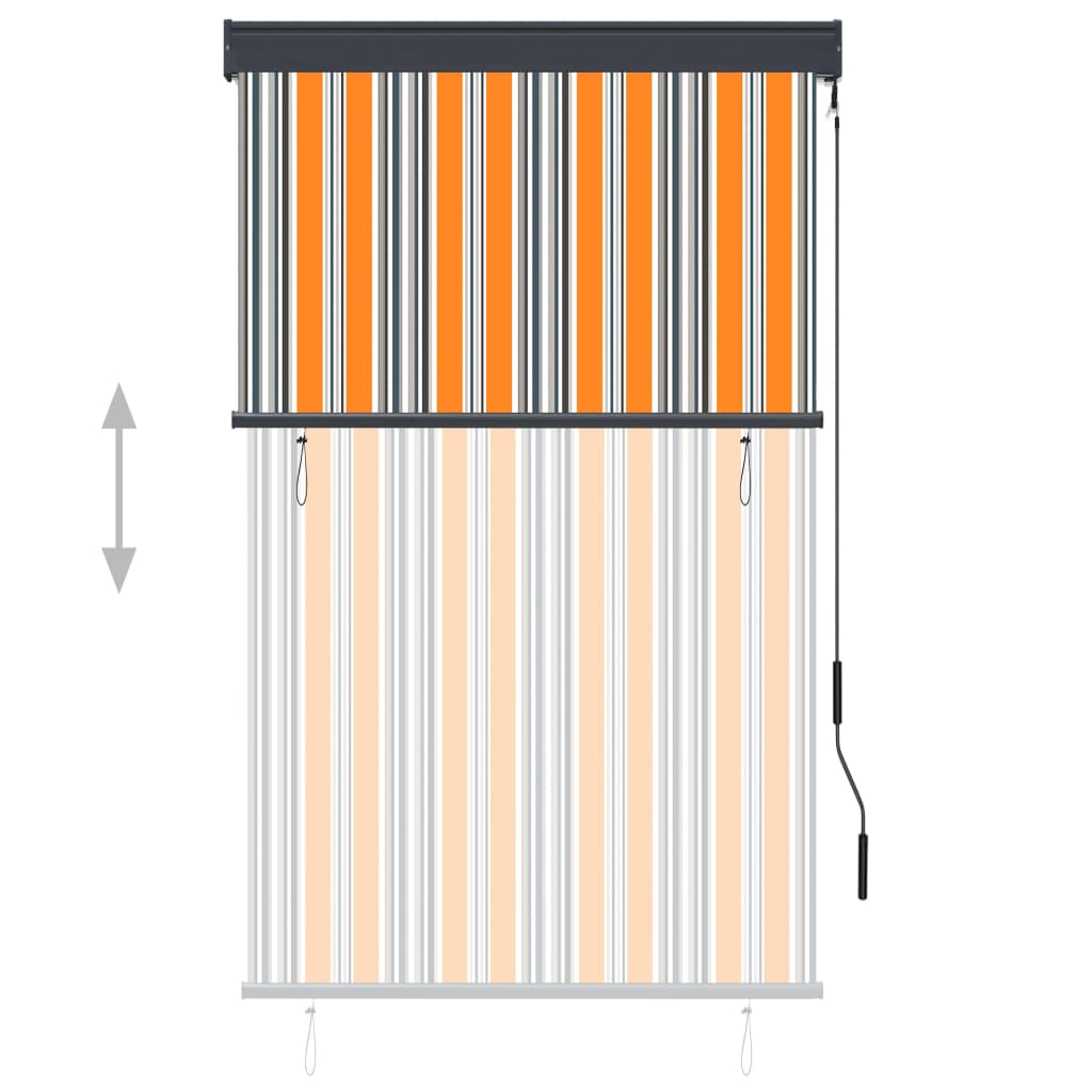 Jaluzea tip rulou de exterior, galben și albastru, 100 x 250 cm