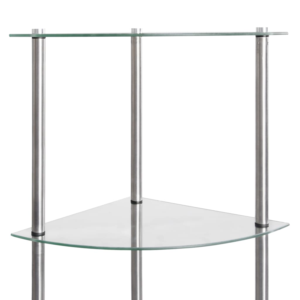 Raft cu 6 niveluri transparent, 30x30x160 cm, sticlă securizată