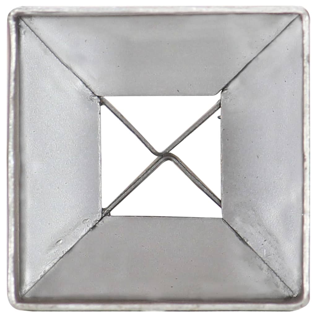 Țăruși de sol, 2 buc., argintiu, 7x7x75 cm, oțel galvanizat