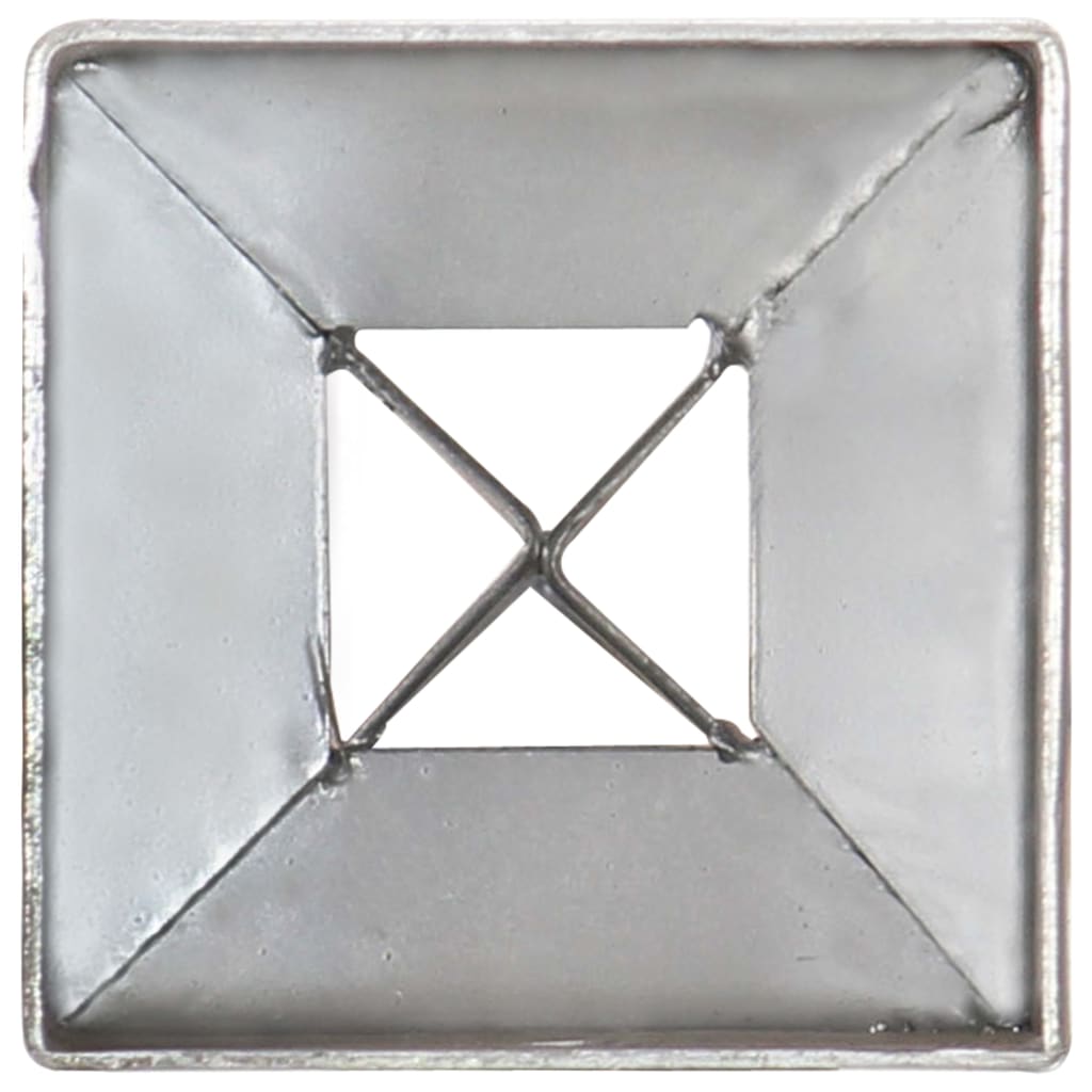 Țăruși de sol, 2 buc., argintiu, 7x7x90 cm, oțel galvanizat
