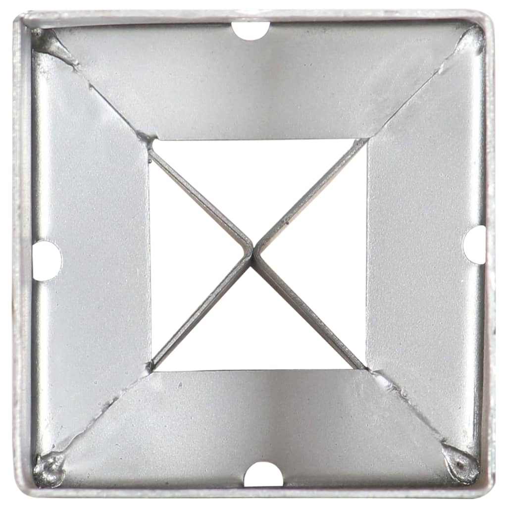Țăruși de sol, 2 buc., argintiu, 9x9x75 cm, oțel galvanizat