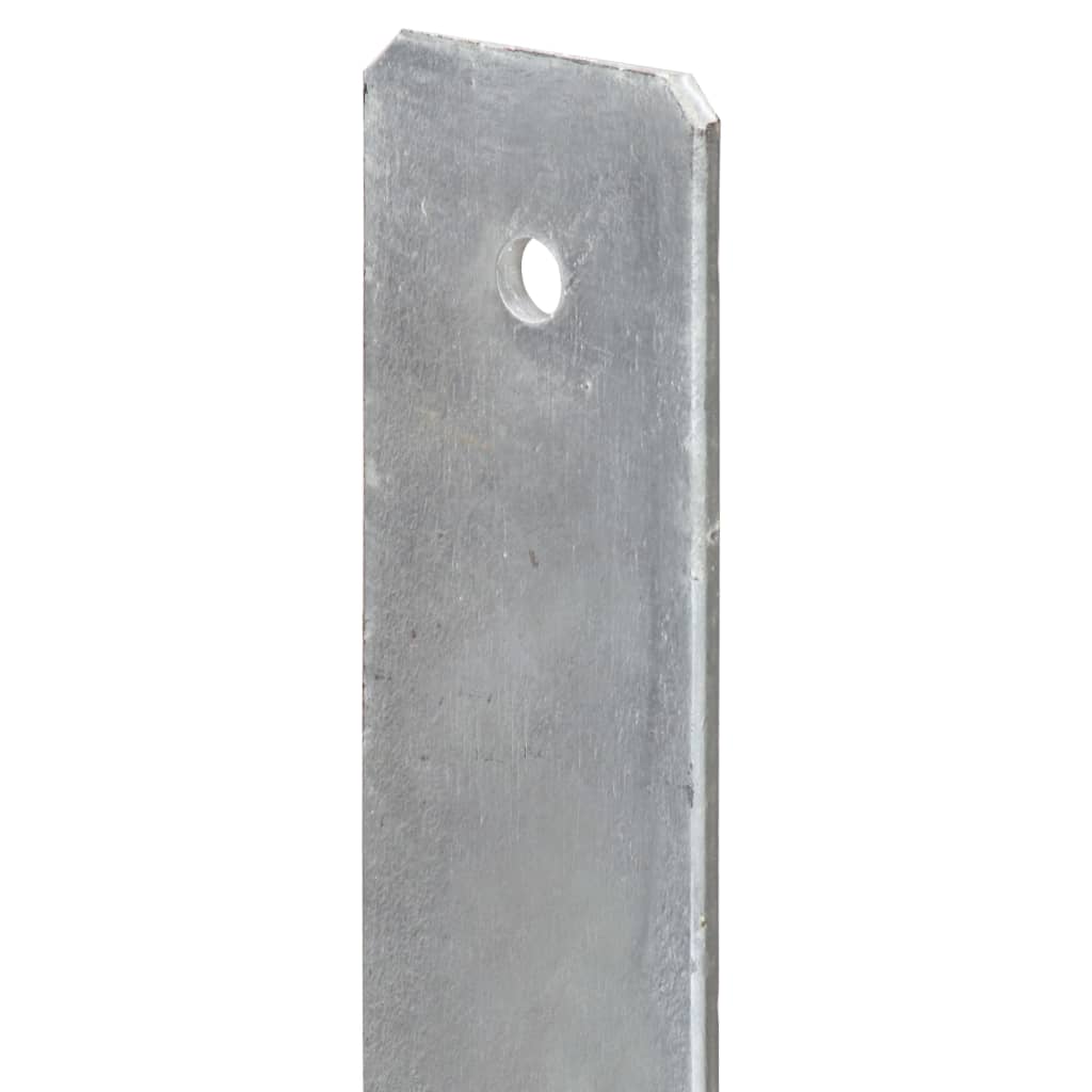 Ancore de gard, 6 buc., argintiu, 8x6x60 cm, oțel galvanizat