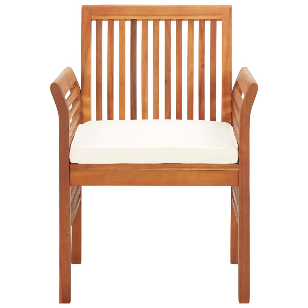 Set mobilier de exterior cu perne 3 piese, lemn masiv de acacia