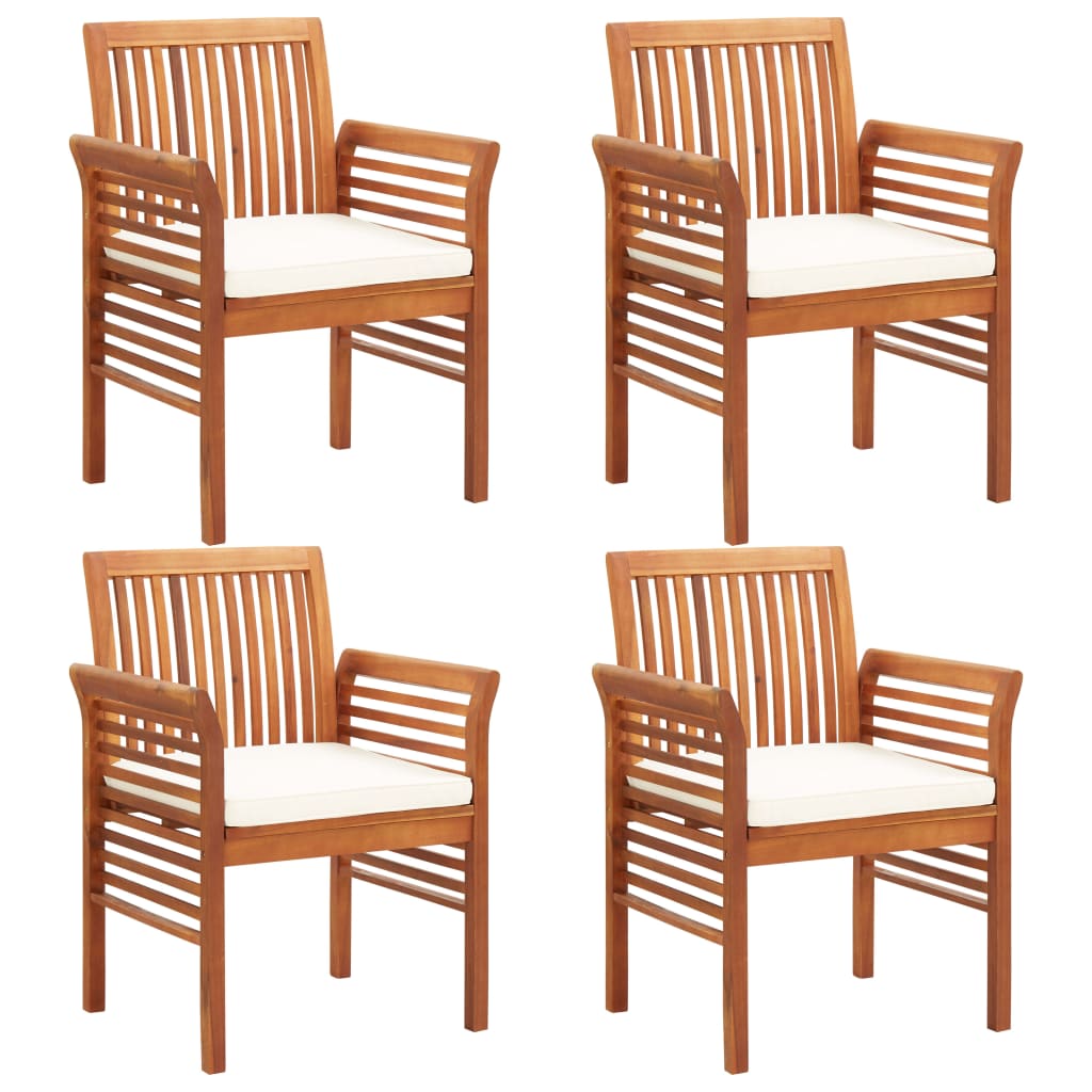 Set mobilier de exterior cu perne 5 piese lemn masiv de acacia