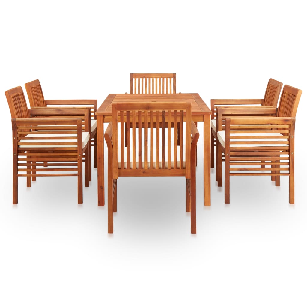 Set mobilier de exterior cu perne 7 piese lemn masiv de acacia