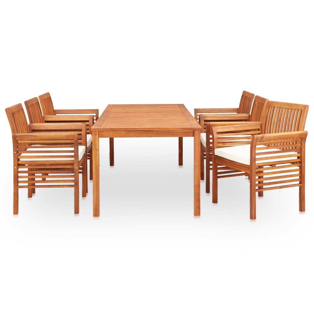 Set mobilier de exterior cu perne 7 piese lemn masiv de acacia