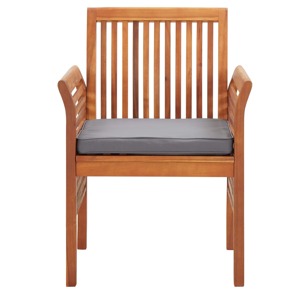 Set mobilier de exterior cu perne 3 piese, lemn masiv de acacia