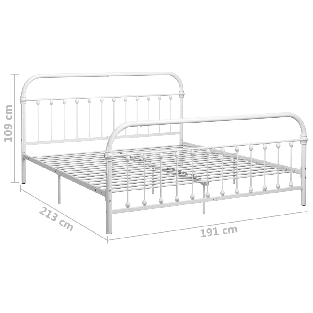 Cadru de pat, alb, 180 x 200 cm, metal