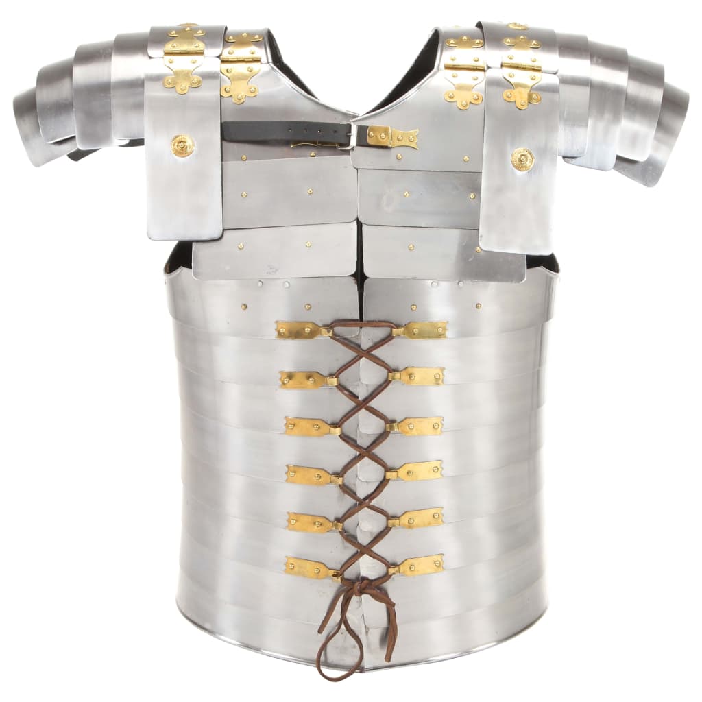 Armură soldat roman, jocuri de rol, argintiu, oțel