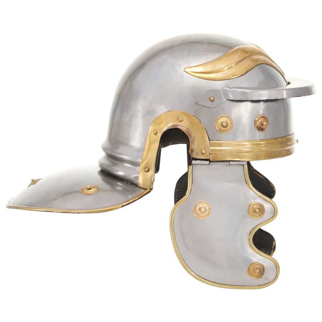 Coif soldat roman aspect antic, jocuri roluri, argintiu, oțel