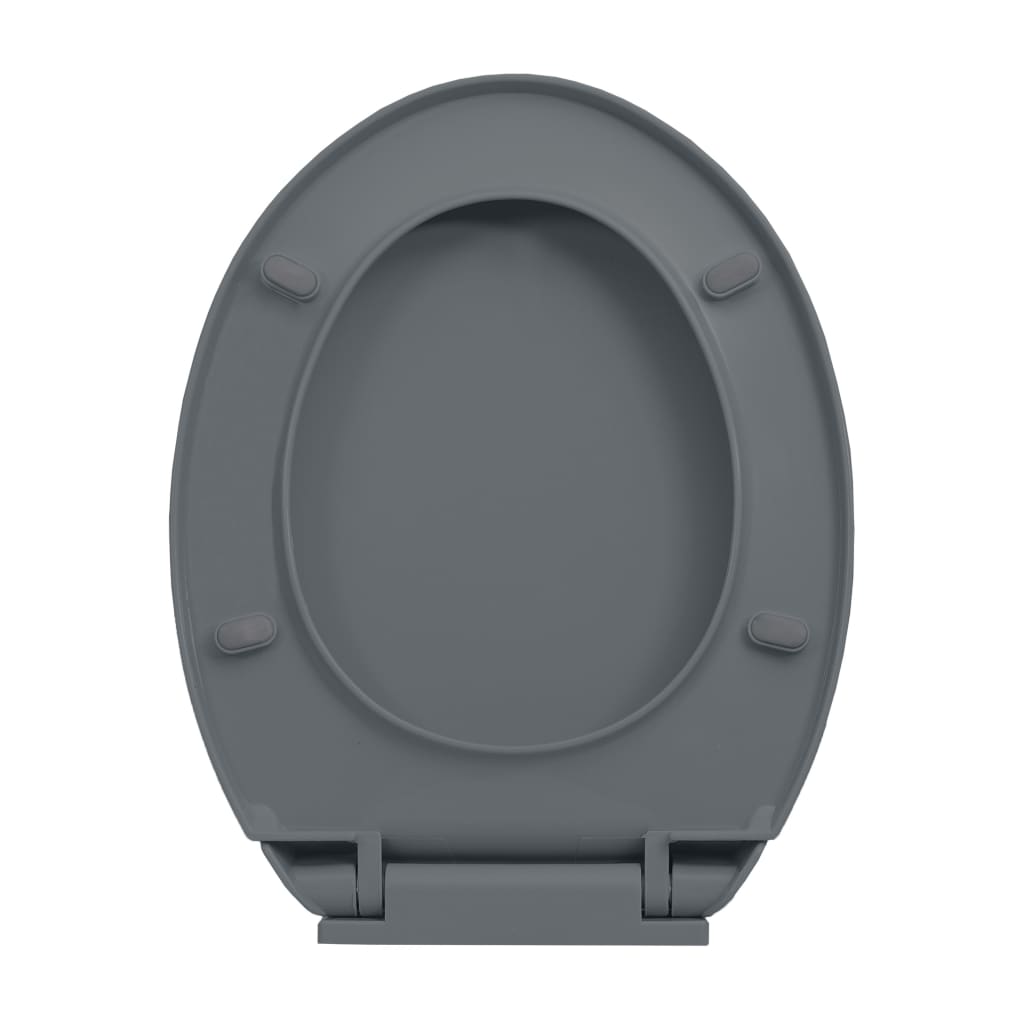 Capac WC închidere silențioasă/eliberare rapidă, gri, oval