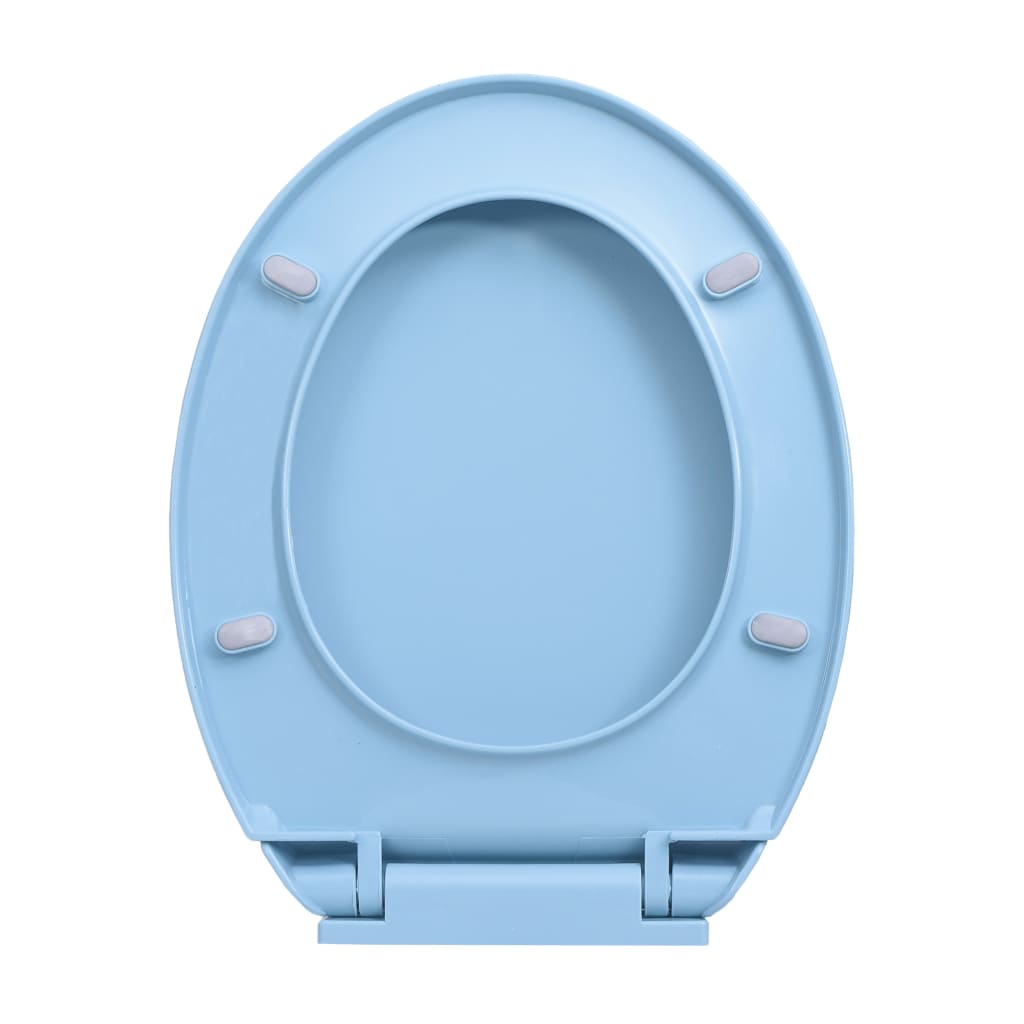 Capac WC cu închidere silențioasă, albastru, oval