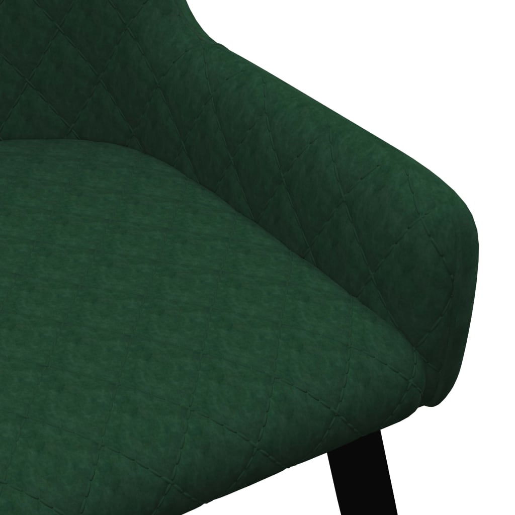 Scaune de sufragerie, 6 buc., verde, catifea
