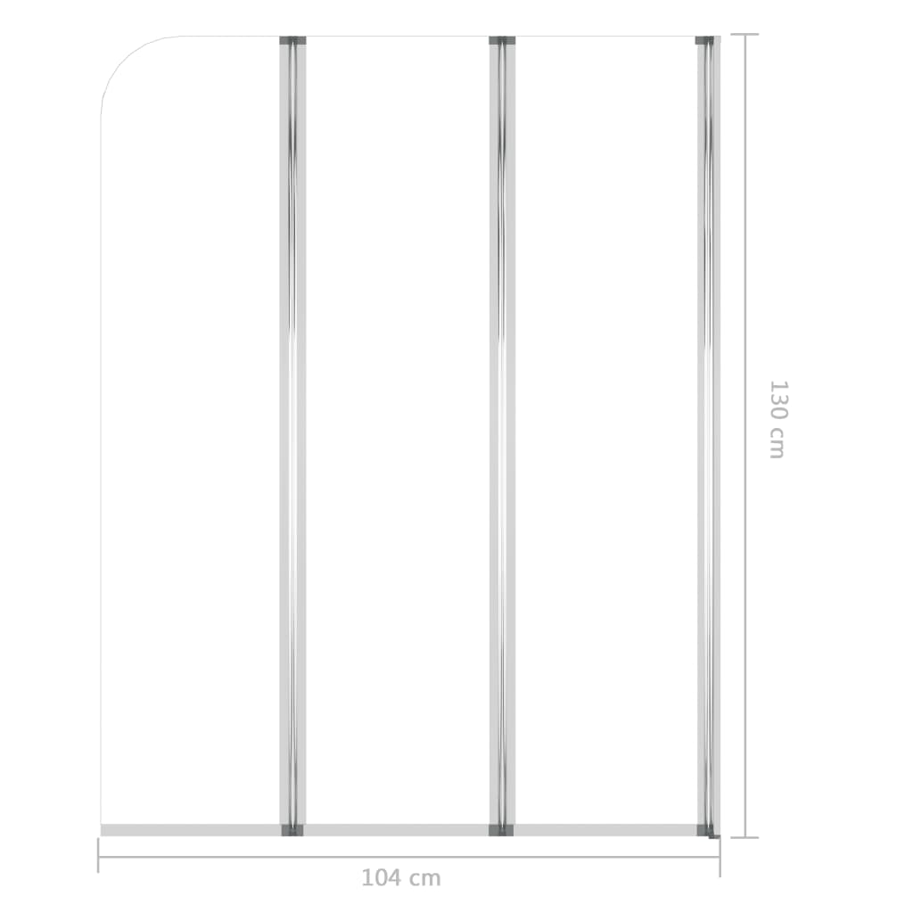 Paravane de baie 2 buc. 104x130cm sticlă securizată transparent