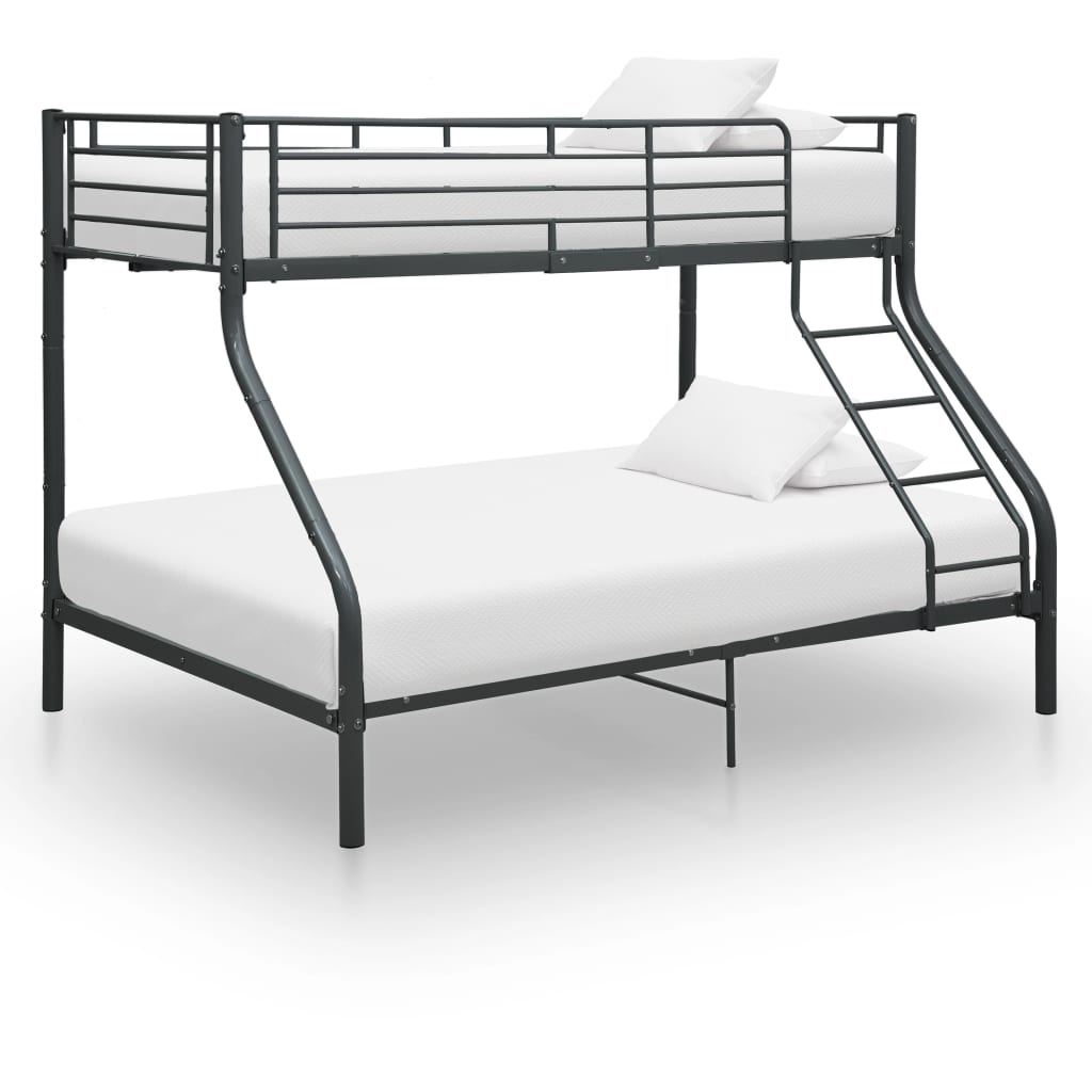 Cadru de pat supraetajat, negru, 140 x 200/90 x 200 cm, metal