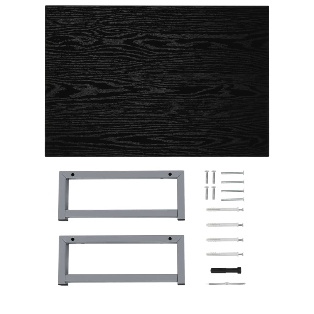 Set mobilier de baie, 2 piese, negru, ceramică